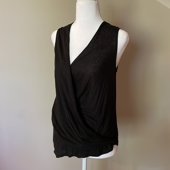 Express Black Sleeveless V-Neck Wrap Top Extra Small - Picture 5 of 7